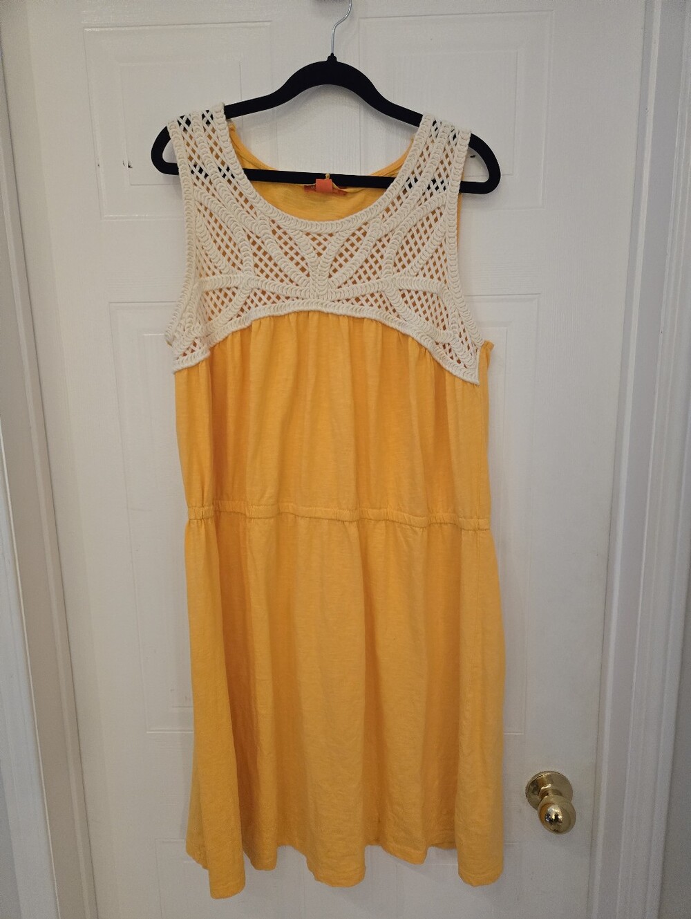 NWT Joe Fresh Cotton Cream Crochet Yoke Yellow Sundress 1X
